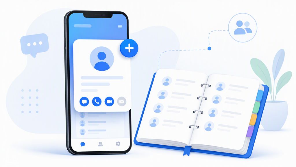 imo通讯录同步与联系人列表示意图