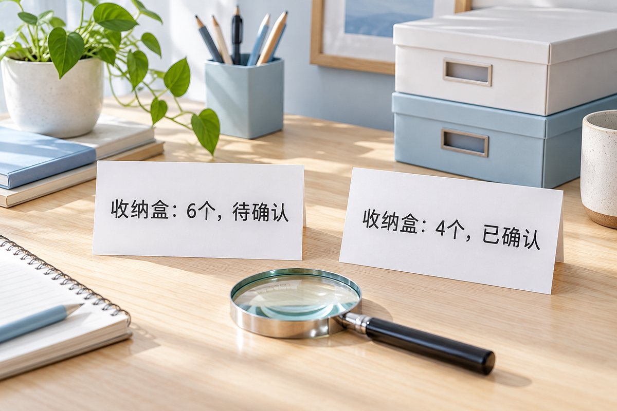 收纳盒6个待确认与4个已确认的两张模拟消息卡